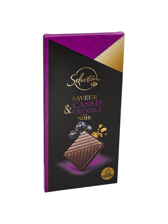 Tablette de Chocolat Noir Cassis Crumble CARREFOUR SELECTION