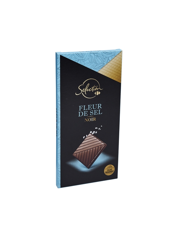 Tablette de Chocolat Noir Fleur de Sel CARREFOUR SELECTION