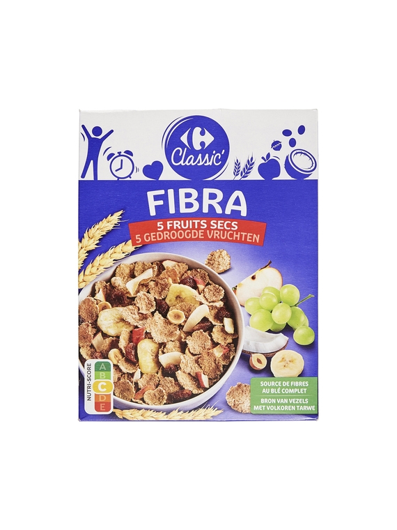 Céréales 5 Fruits Secs Fibra CARREFOUR CLASSIC'