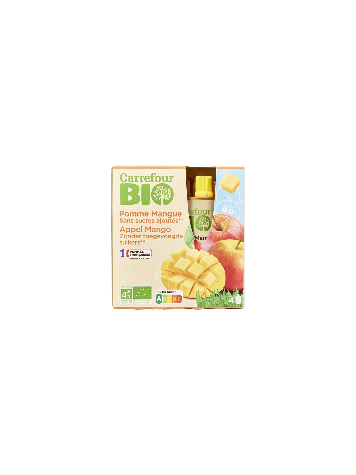 Compotes Pommes Mangues CARREFOUR BIO