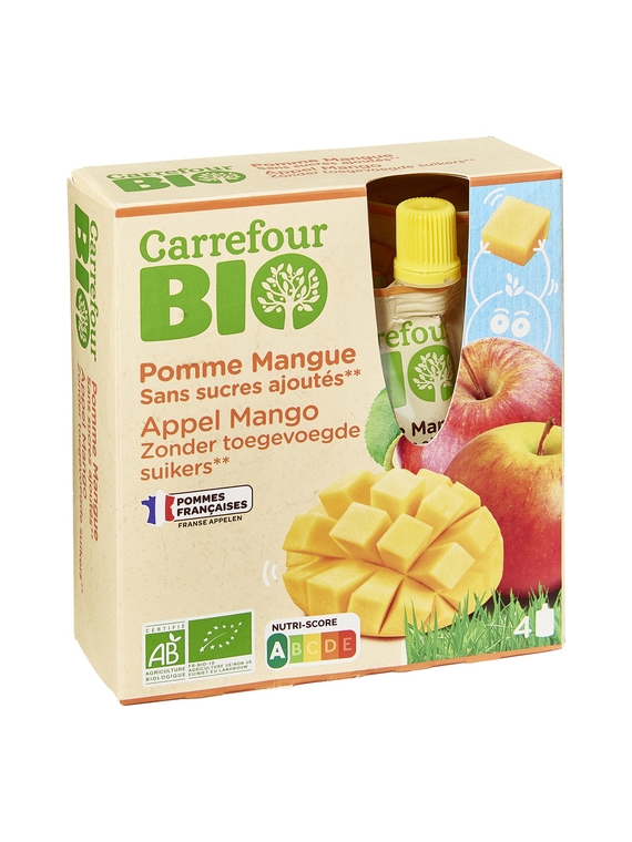 Compotes Pommes Mangues CARREFOUR BIO