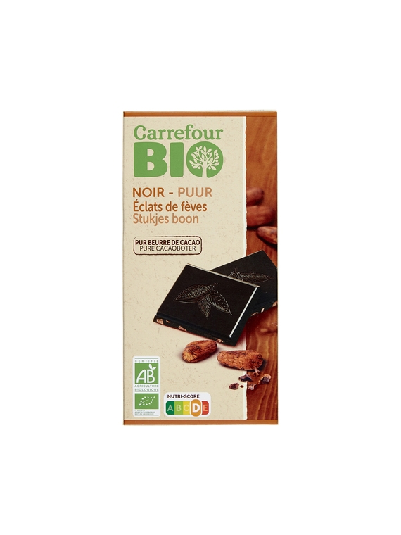 Tablette de Chocolat Noir aux Éclats de Fèves CARREFOUR BIO