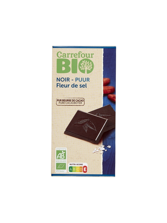 Tablette de Chocolat Noir Fleur de sel CARREFOUR BIO