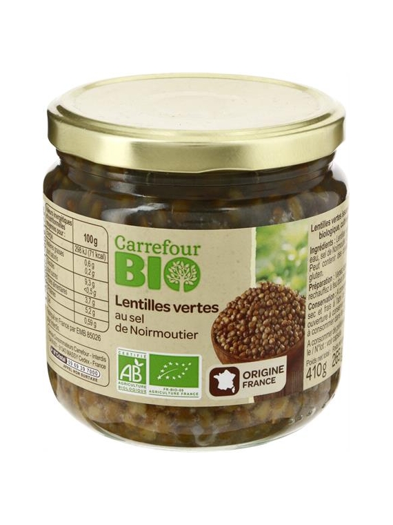 Lentilles Vertes CARREFOUR BIO