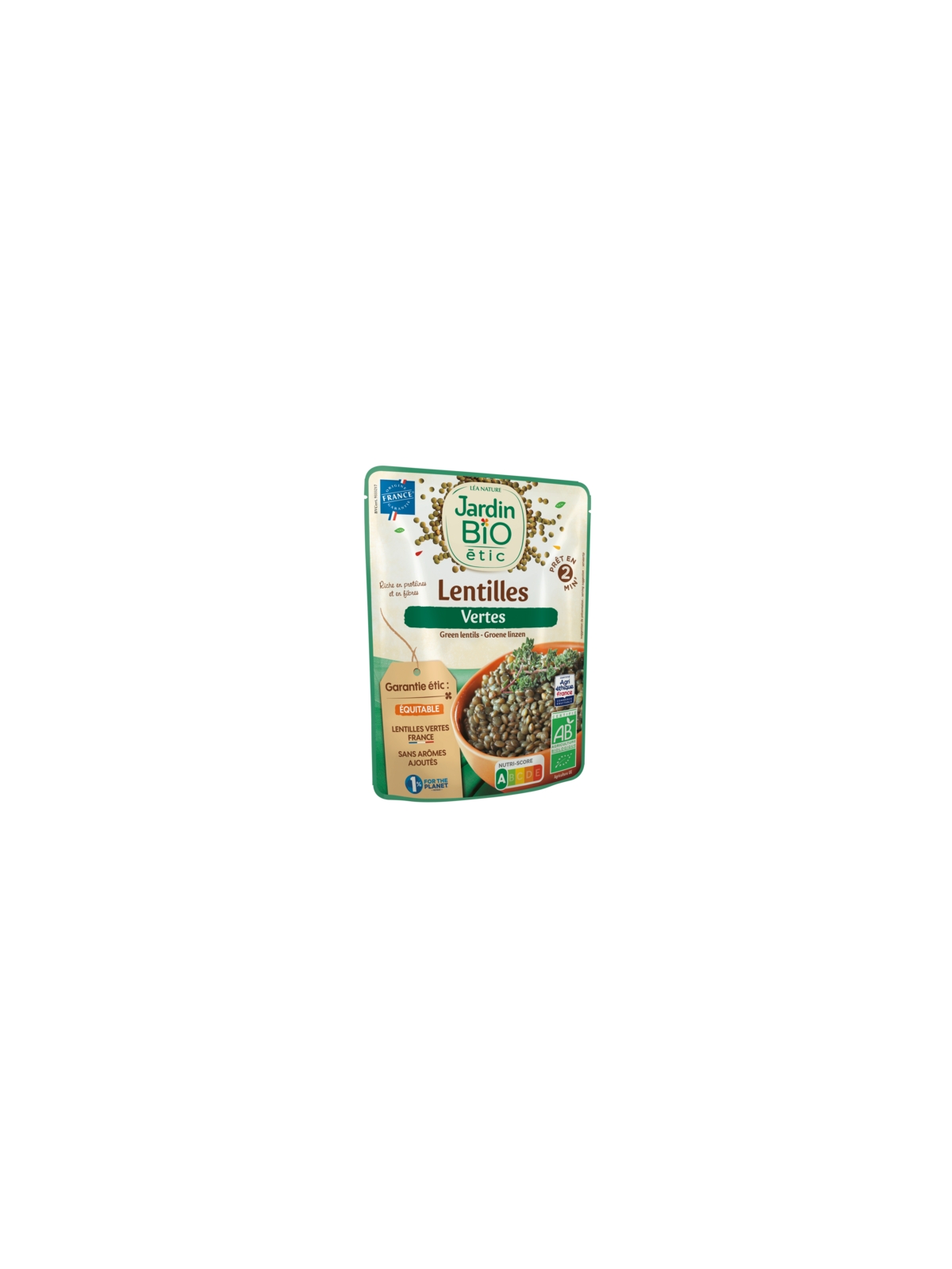 Plat Cuisiné Lentilles Vertes JARDIN BIO ÉTIC