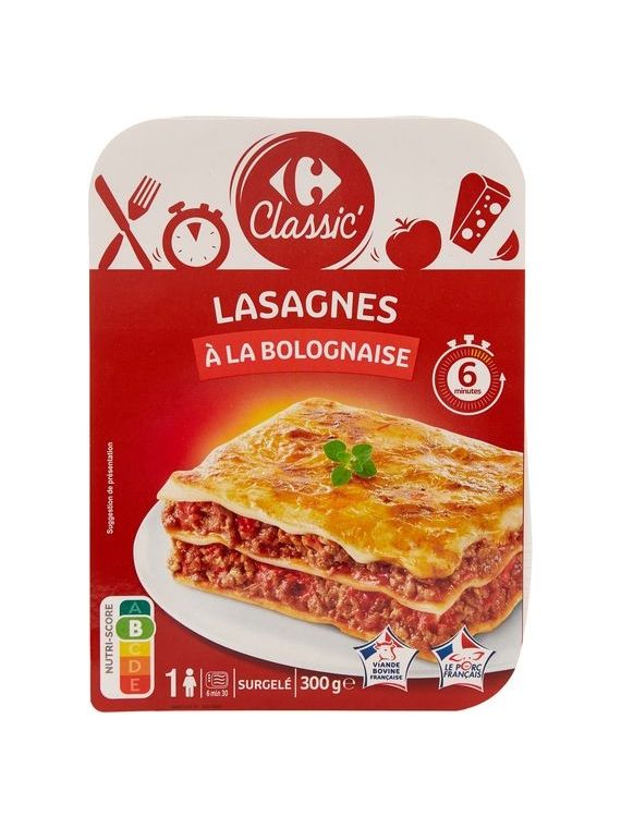 Plat cuisiné lasagnes bolognaise CARREFOUR CLASSIC'