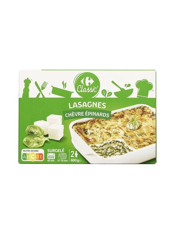 Plat cuisiné lasagnes chèvre épinards CARREFOUR CLASSIC'