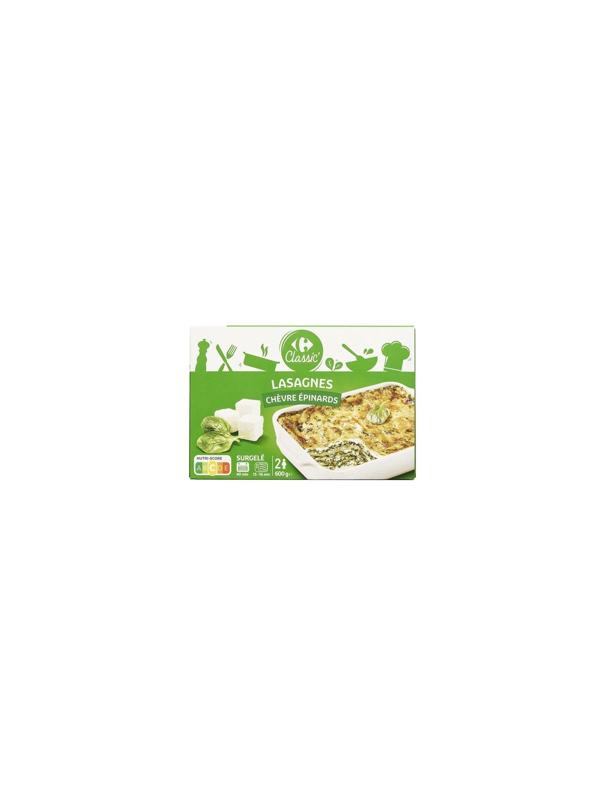 Plat cuisiné lasagnes chèvre épinards CARREFOUR CLASSIC'