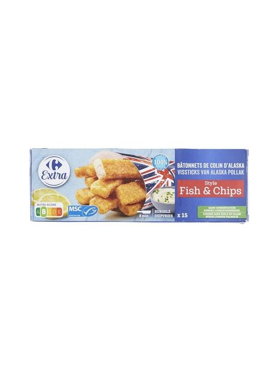 Bâtonnets de Colin d'Alaska Fish & Chips CARREFOUR EXTRA