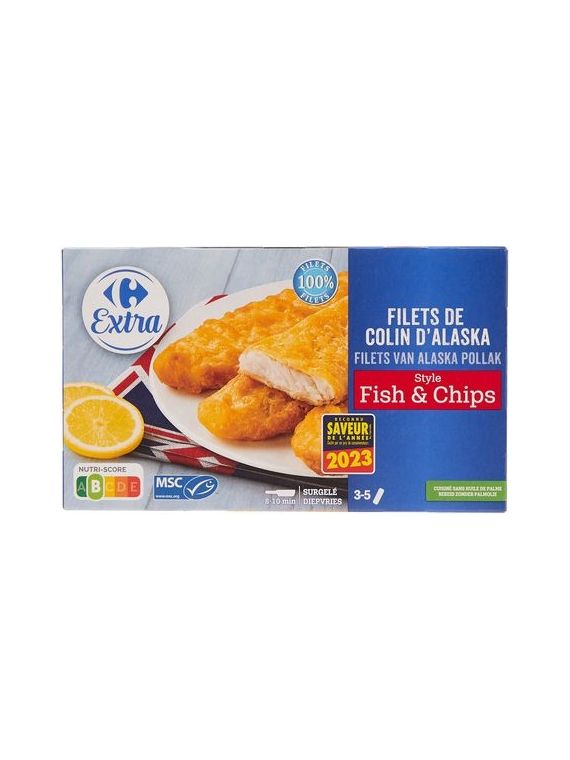 Filets de colin d'Alaska style Fish & Chips CARREFOUR EXTRA