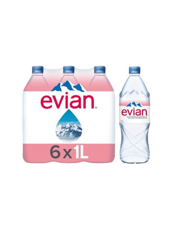 6X1L EAU MIN.EVIAN PET