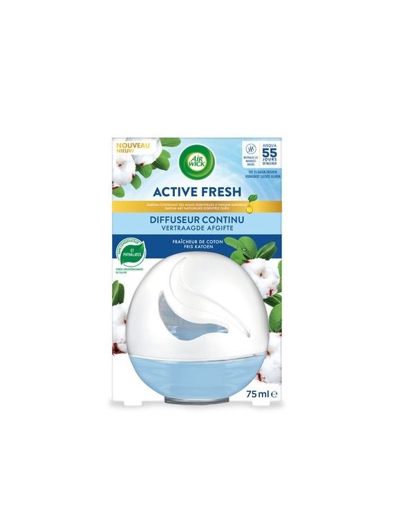 Diffuseur continu désodorisant Active Fresh Coton AIRWICK