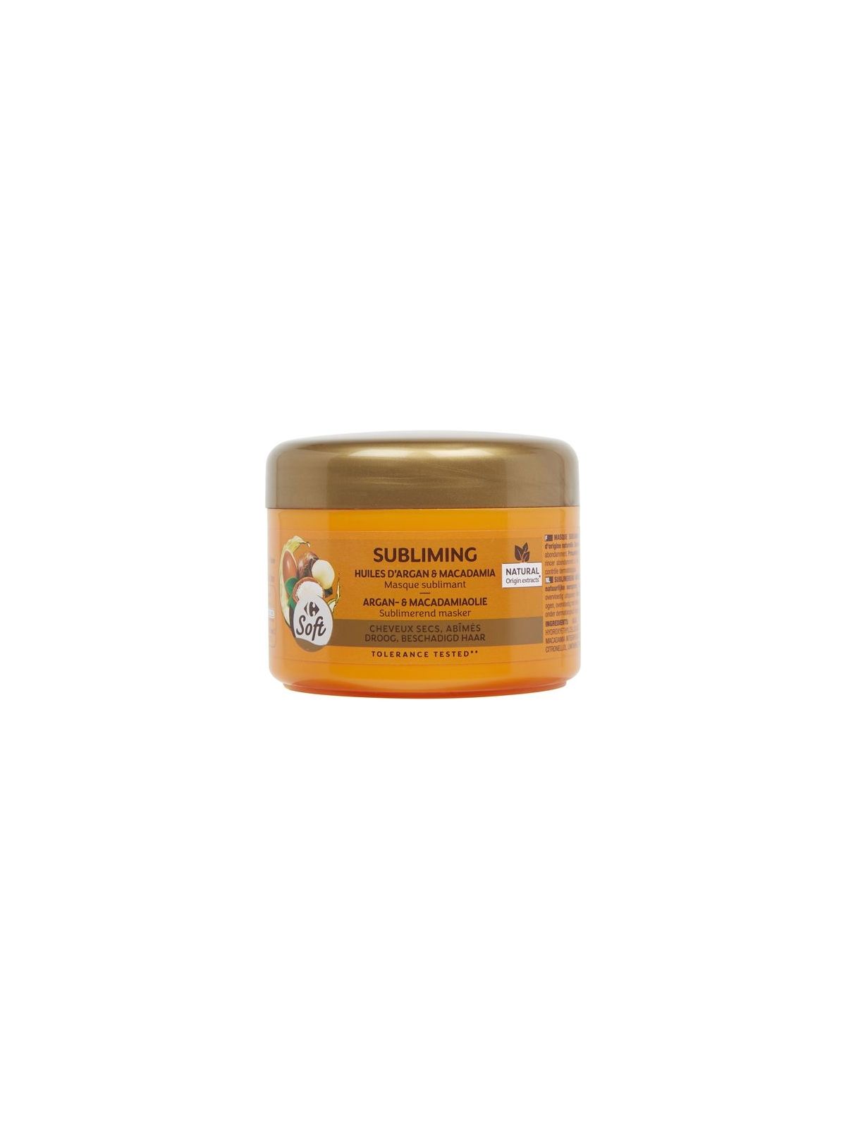 Masque sublimant huiles d'argan & macadamia CARREFOUR SOFT