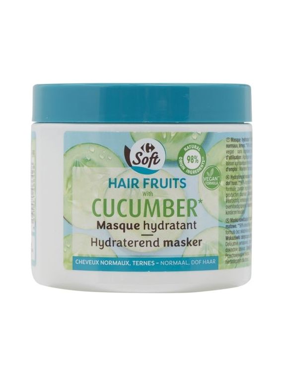 Masque cheveux hydratant concombre Hair Fruits CARREFOUR SOFT