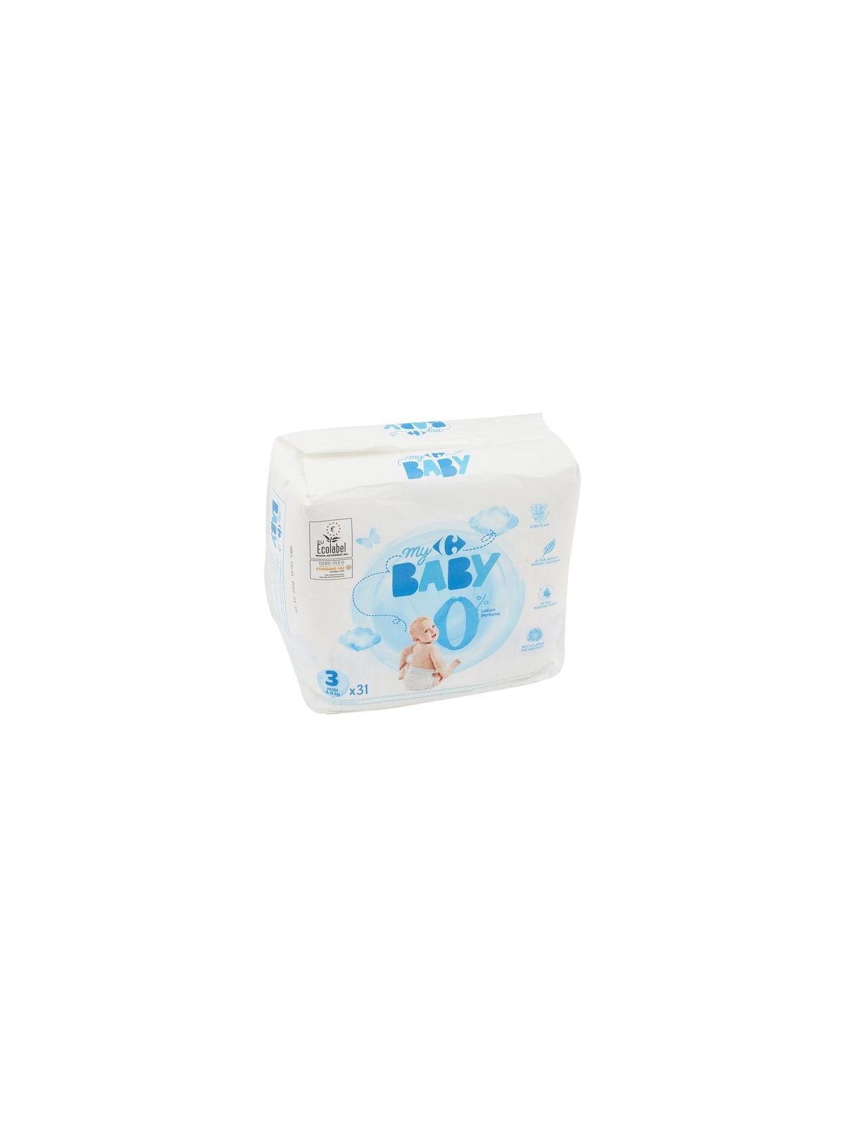 Couches 0% lotion T3 midi : 4-9 kg CARREFOUR BABY