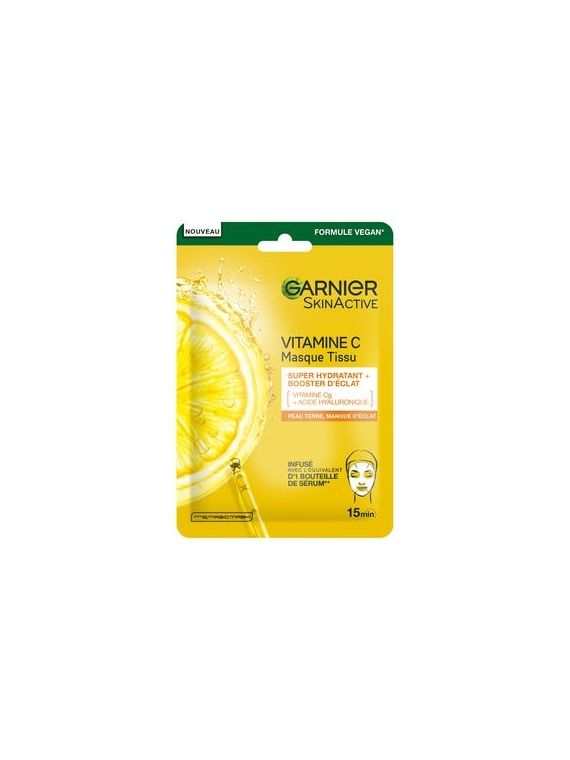 Masque Visage Tissu Vitamine C Booster d'Éclat SkinActive GARNIER