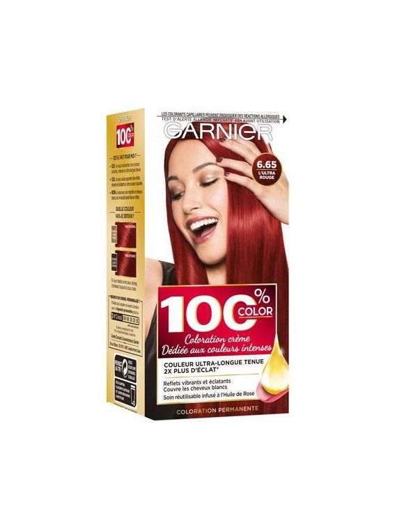 Coloration Cheveux Permanente 6.65 Ultra Rouge 100% COLOR