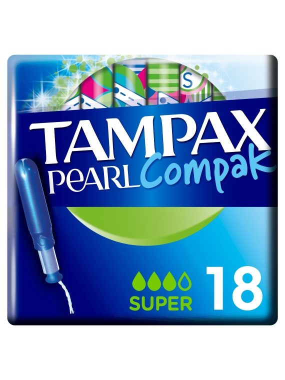 Tampons Compak Pearl Super avec applicateur x18 TAMPAX