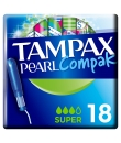 Tampons Compak Pearl Super avec applicateur x18 TAMPAX