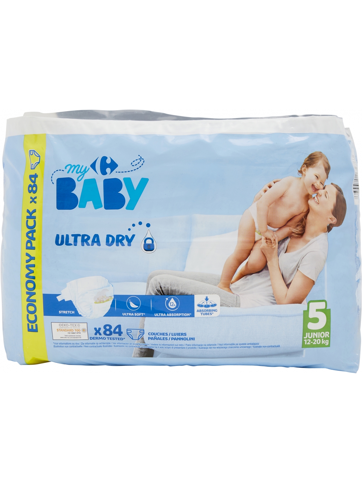 Couches taille 5 Junior 12-20 kg Ultra Dry CARREFOUR BABY