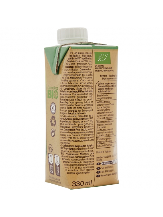 Lait de coco CARREFOUR BIO