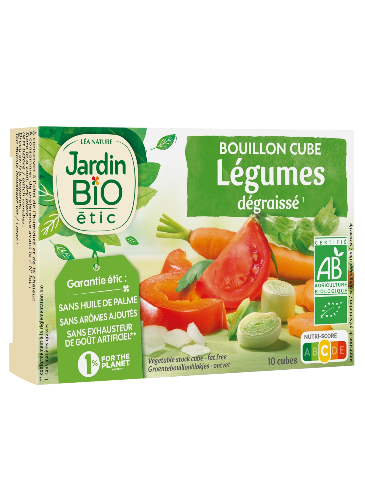 Bouillons de cubes légumes dégraissé Bio JARDIN BIO ETIC