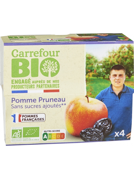 Compote bio pomme pruneau s/sucres ajoutés CARREFOUR BIO