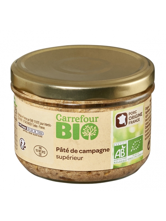 Pâté bio de campagne supérieur CARREFOUR BIO