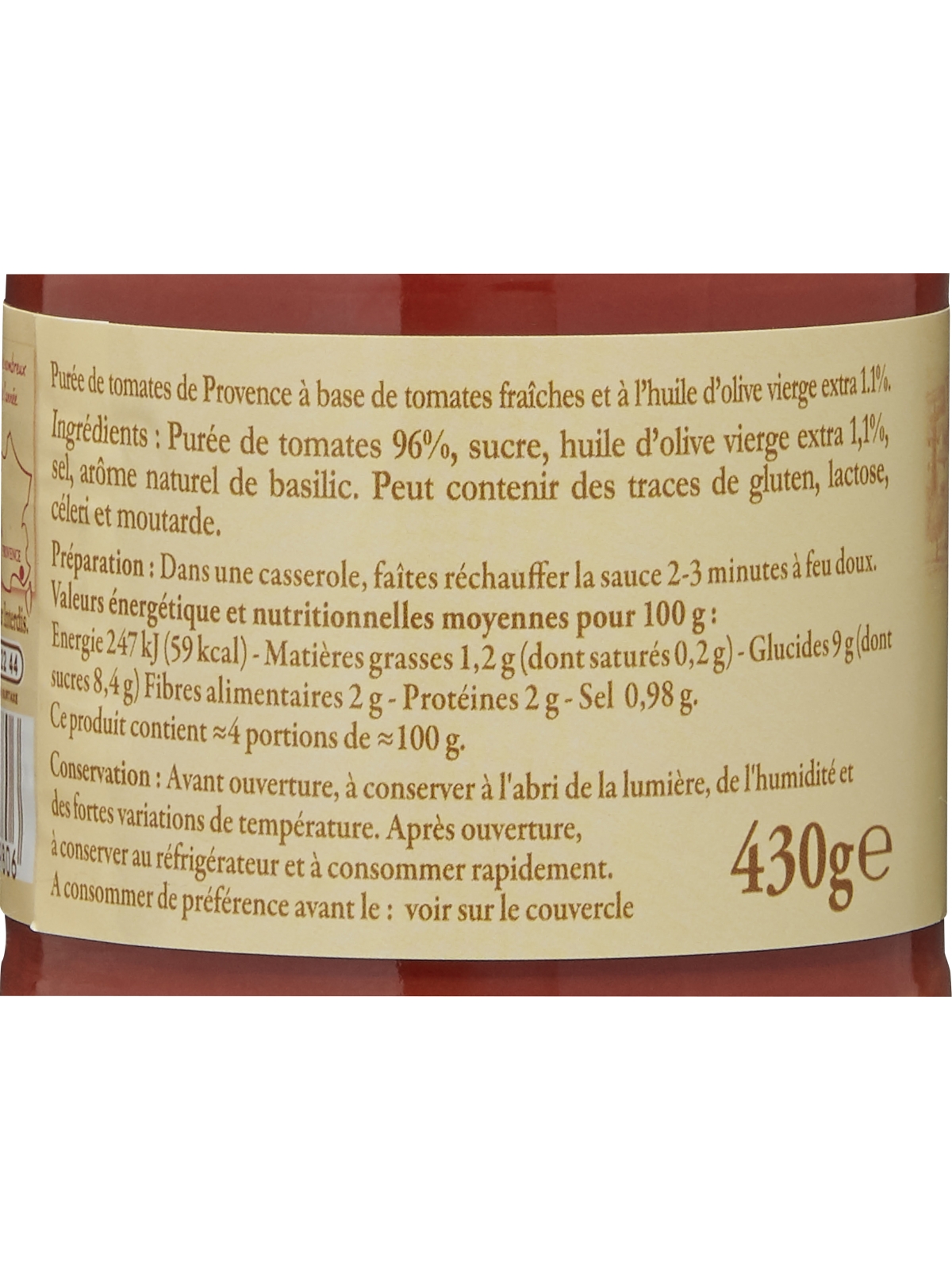 Coulis de tomates de Provence REFLETS DE FRANCE