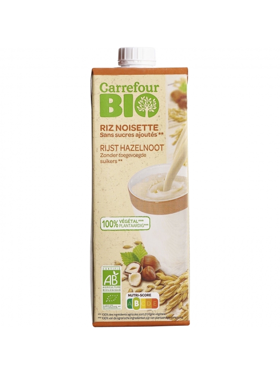 Boisson végétale riz noisette s/sucres ajoutés Bio CARREFOUR BIO