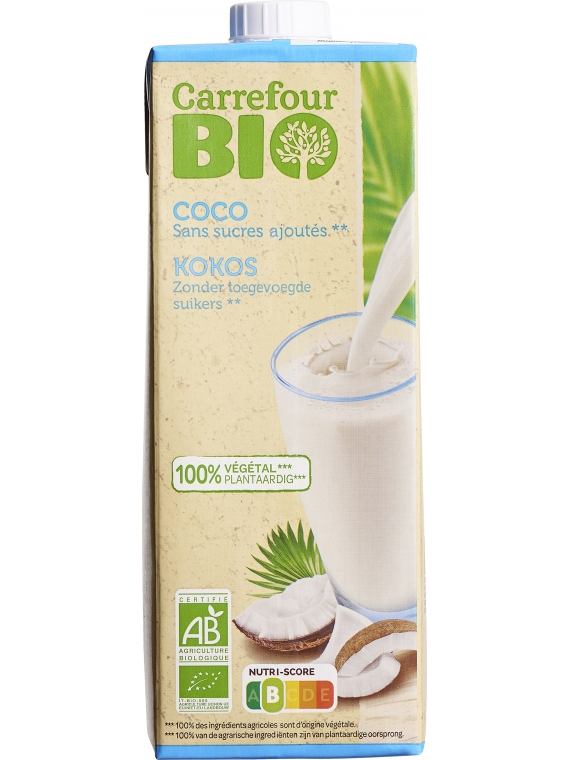 Boisson végétale coco sans sucres ajoutés CARREFOUR BIO