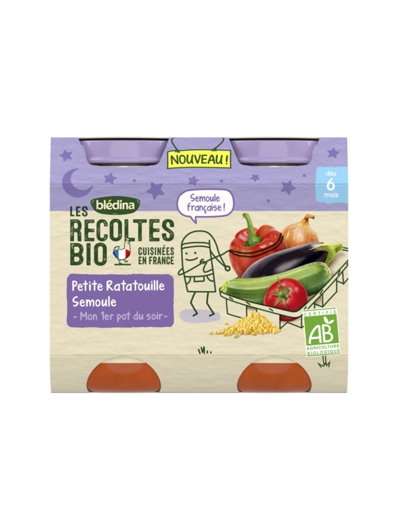 Pots Petite Ratatouille Semoule Bio BLÉDINA