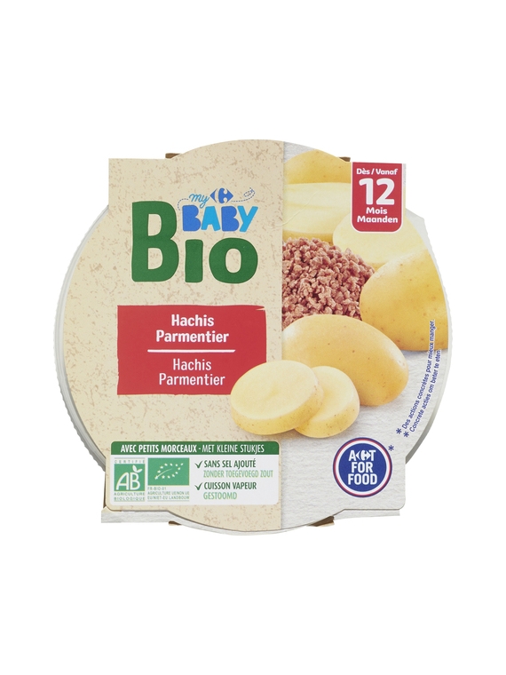 Plat Bébé dès 12 mois, Hachis Parmentier CARREFOUR BABYBIO