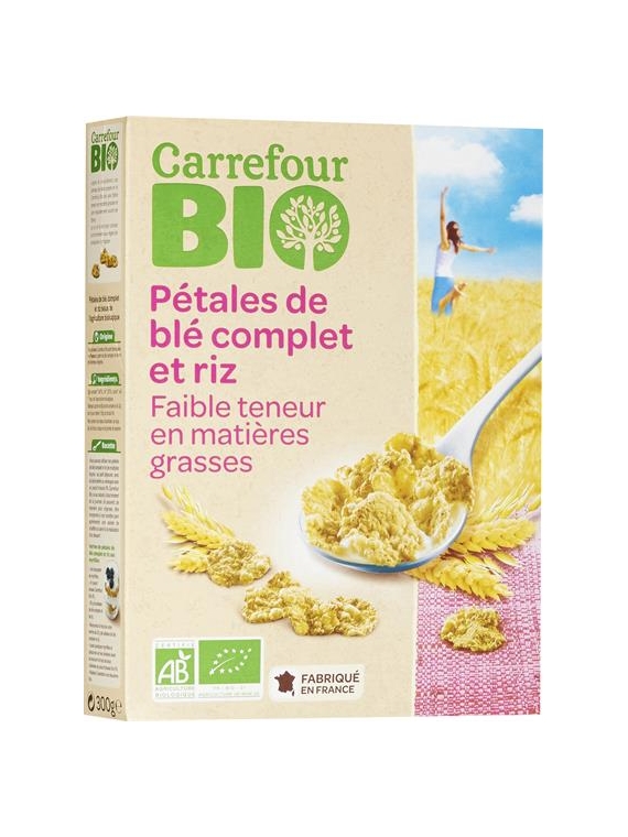 Pétales de Blé Complet & Riz CARREFOUR BIO