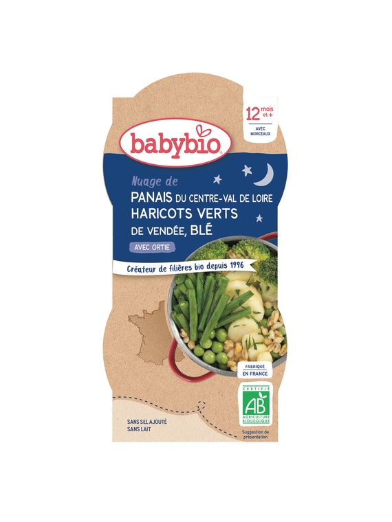 Plats bébé dès 12 mois, Panais Haricots Verts & Blé BABYBIO