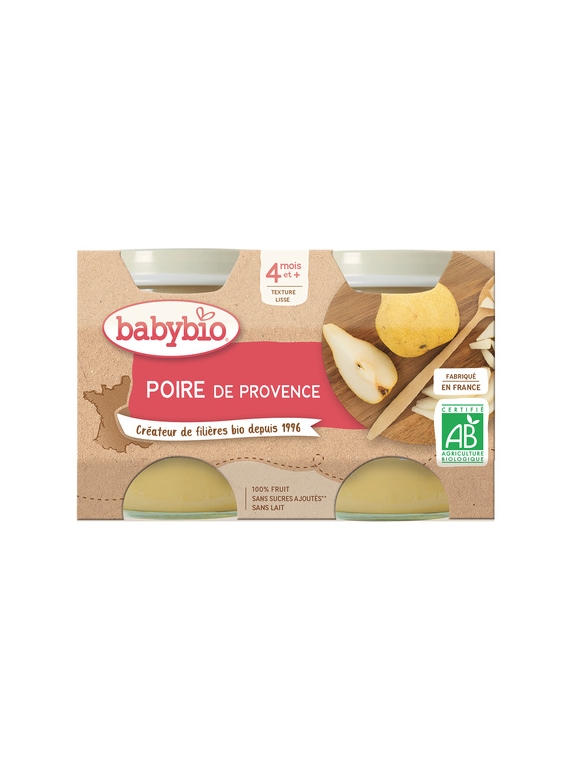 Compotes Bébé dès 4 mois, Poire de Provence BABYBIO