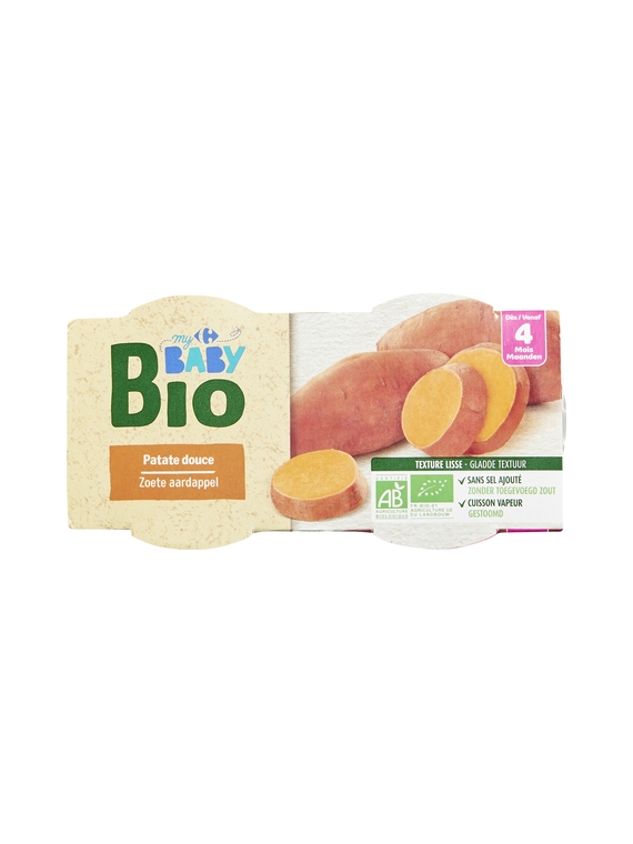 Plat Bébé dès 4 mois, Patate douce CARREFOUR BABYBIO