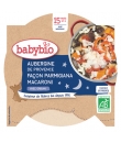 Plat bébé dès 15 mois, Aubergine Parmigiana Macaroni Origan BABYBIO