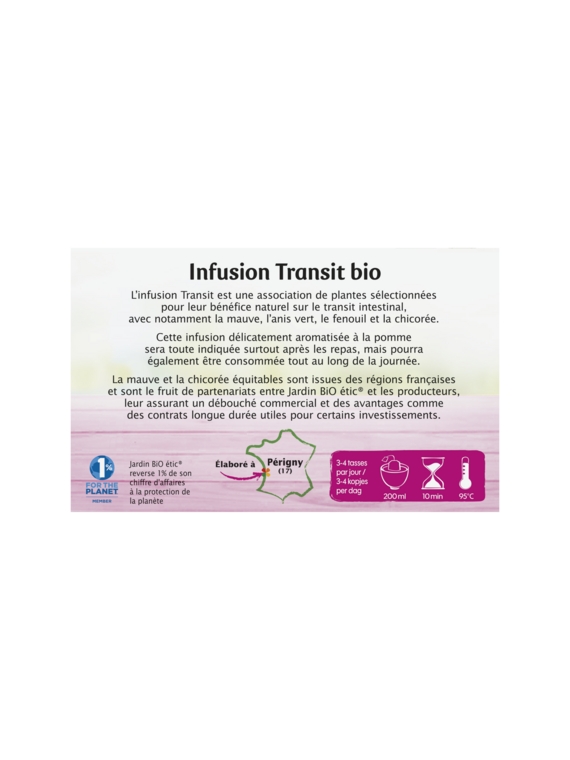 Infusion Transit, Arôme Naturel Pomme JARDIN BIO ÉTIC