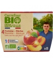 Compotes Pomme Pêche, Pomme Abricot, sans sucres ajoutés CARREFOUR BIO