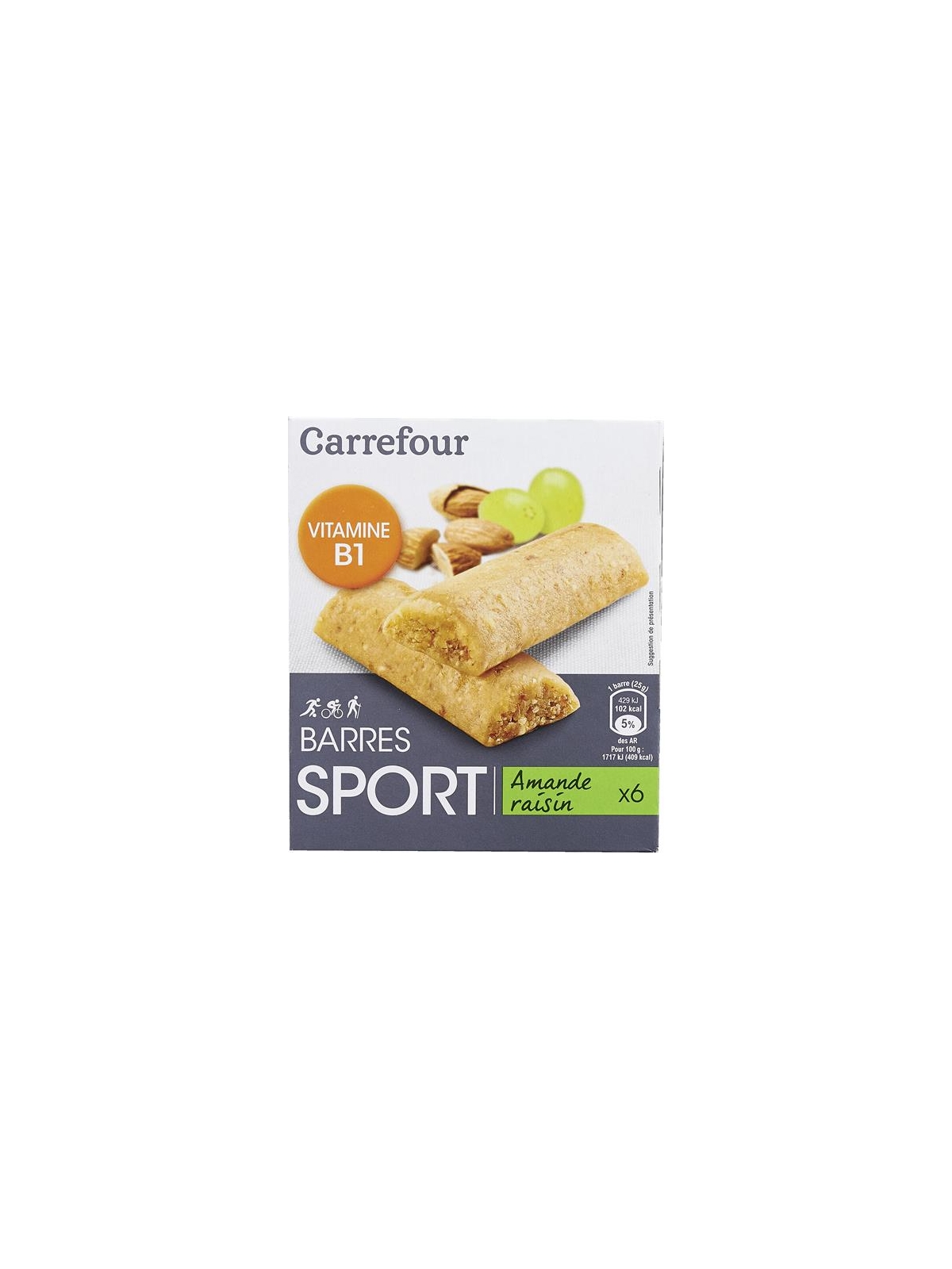 Barres de Céréales Sport Amande Raisin CARREFOUR