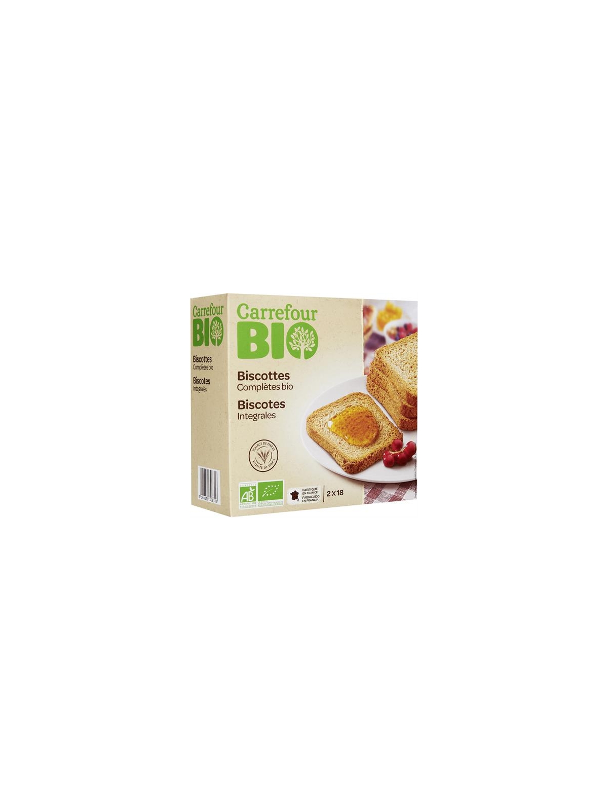 Biscottes Complètes CARREFOUR BIO