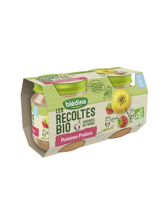 Compotes Pommes Fraises Bio BLÉDINA