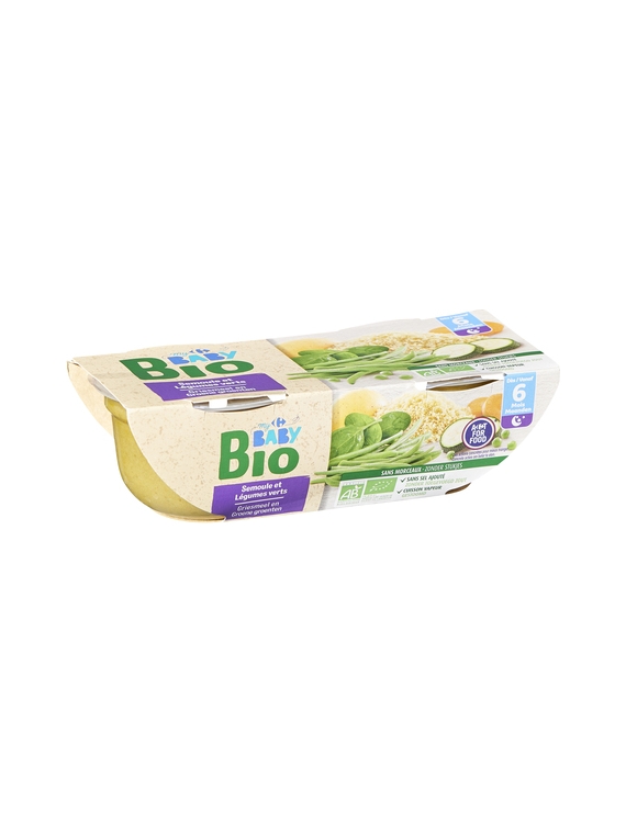 Semoule & Légumes Verts CARREFOUR BABY BIO