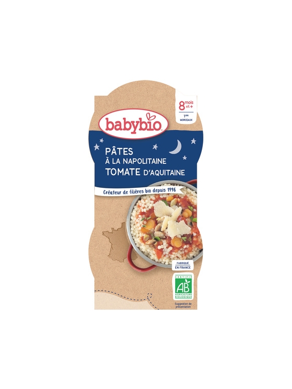 Plat bébé dès 8 mois, pâtes napolitaine BABYBIO