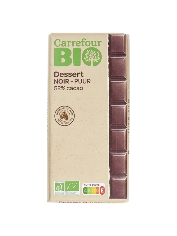 Tablette de Dessert Noir Cacao 52% CARREFOUR BIO