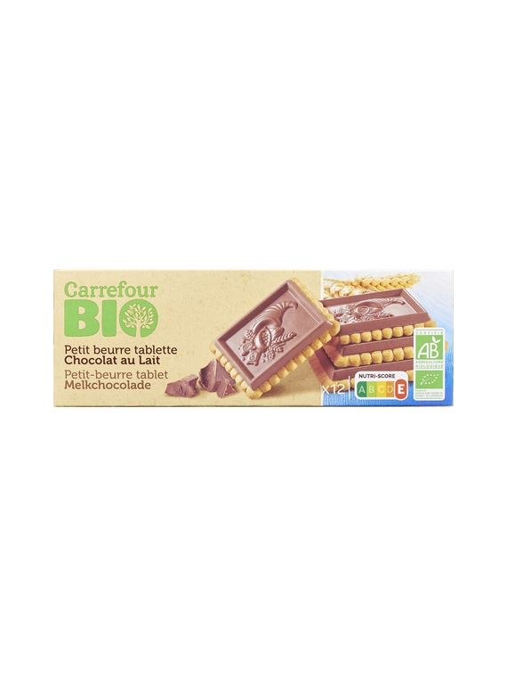 Biscuits Petit Beurre Tablette Chocolat au Lait CARREFOUR BIO