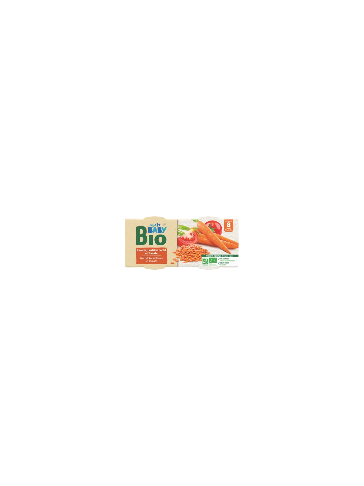 Plat Lentilles Corail & Légumes CARREFOUR BABY BIO