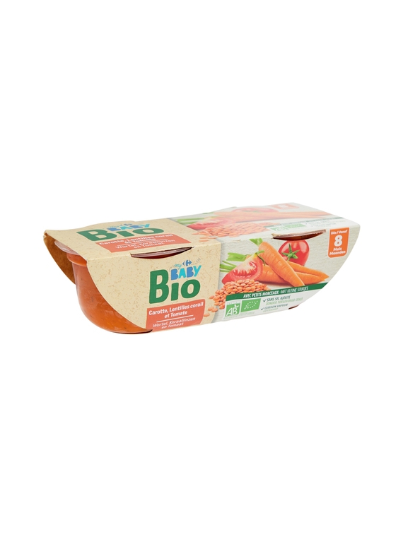 Plat Lentilles Corail & Légumes CARREFOUR BABY BIO