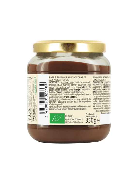 Pâte à Tartiner Chocolat Noisette JARDIN BIO ÉTIC